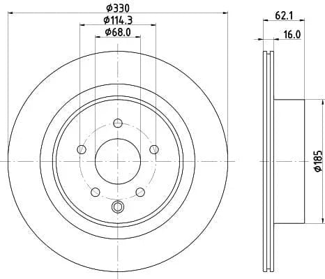 Mintex Brake Discs Rear Vented Set Of 2 MDC2971C 330mm - image 3