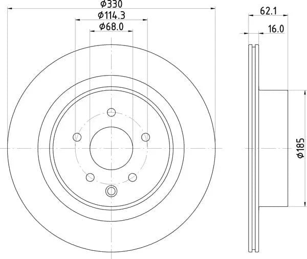 Mintex Brake Discs Rear Vented Set Of 2 MDC2971C 330mm - image 4