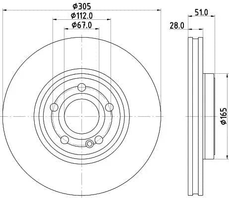 Mintex Brake Discs Front Vented Set Of 2 MDC2979C 305mm - image 3