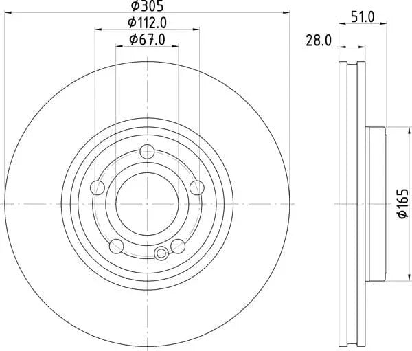 Mintex Brake Discs Front Vented Set Of 2 MDC2979C 305mm - image 4