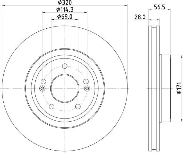 Mintex Brake Discs Front Vented Set Of 2 MDC2981C 320mm - image 4