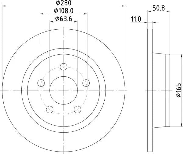 Mintex Brake Discs Rear Solid Set Of 2 MDC2998C 280mm - image 4