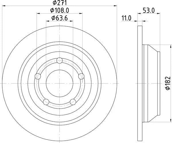Mintex Brake Discs Rear Solid Set Of 2 MDC3003C 271mm - image 4
