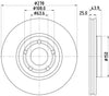 Mintex Brake Discs Front Vented Set Of 2 MDC3004C 278mm thumbnail