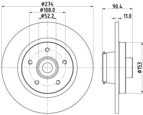 Mintex Brake Discs Rear Solid Set Of 2 MDC3012C 274mm - image 3