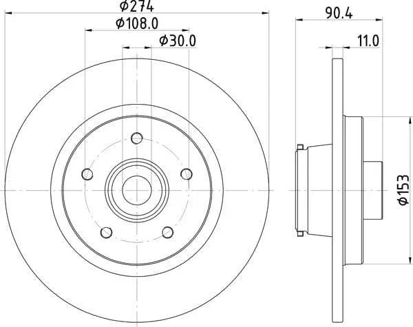 Mintex Brake Discs Rear Solid Set Of 2 MDC3012C 274mm - image 4