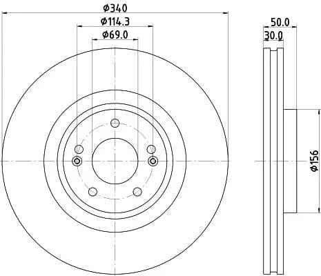 Mintex Brake Discs Front Vented Set Of 2 MDC3020C 340mm - image 3