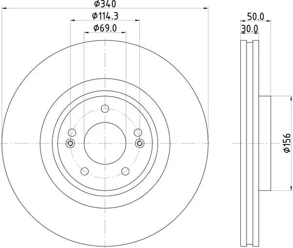 Mintex Brake Discs Front Vented Set Of 2 MDC3020C 340mm - image 4