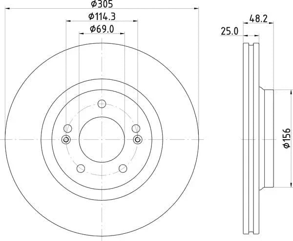Mintex Brake Discs Front Vented Set Of 2 MDC3026C 305mm - image 4