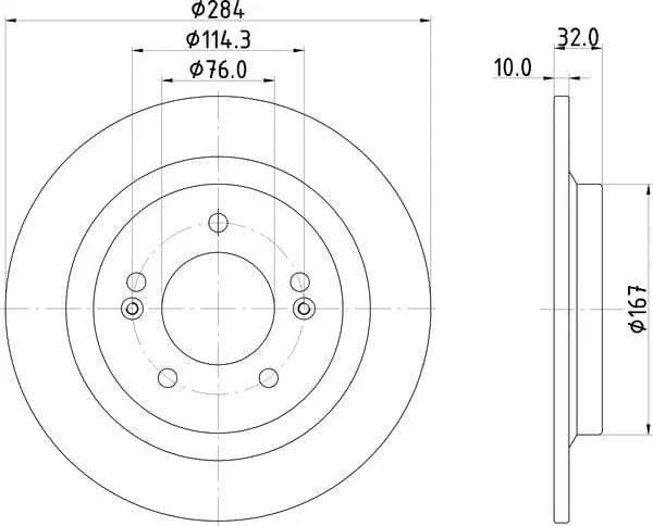 Mintex Brake Discs Rear Solid Set Of 2 MDC3027C 284mm - image 4