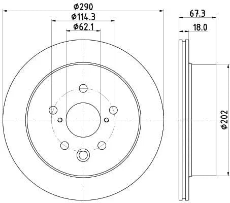 Mintex Brake Discs Rear Vented Set Of 2 MDC3028C 290mm - image 3