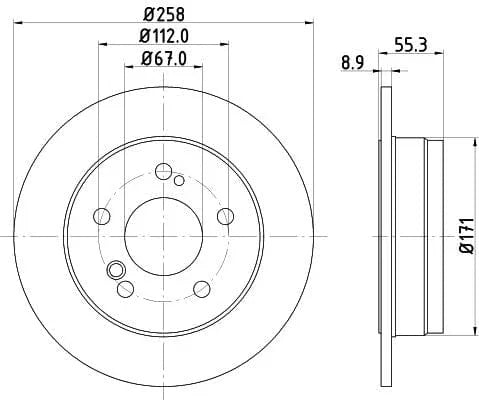 Mintex Brake Discs Rear Solid Set Of 2 MDC363 258mm - image 3