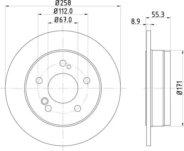 Mintex Brake Discs Rear Solid Set Of 2 MDC363 258mm - image 4