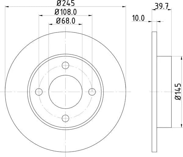 Mintex Brake Discs Rear Solid Set Of 2 MDC562 245mm - image 4