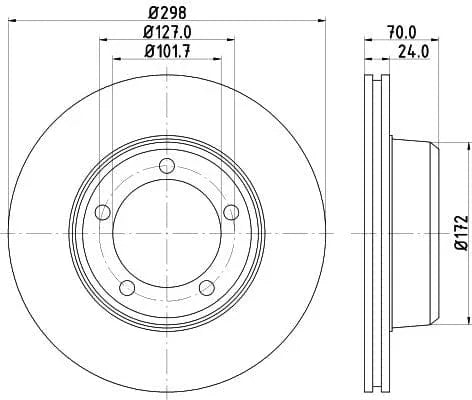 Mintex Brake Discs Front Vented Set Of 2 MDC565 298mm - image 3