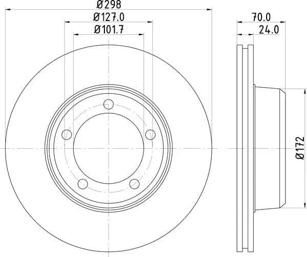 Mintex Brake Discs Front Vented Set Of 2 MDC565 298mm - image 4