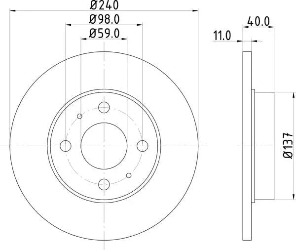 Mintex Brake Discs Rear Solid Set Of 2 MDC592C 240mm - image 4