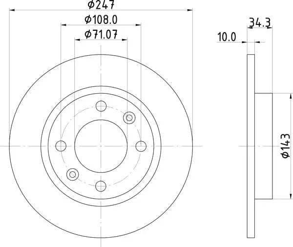Mintex Brake Discs Rear Solid Set Of 2 MDC699 247mm - image 4