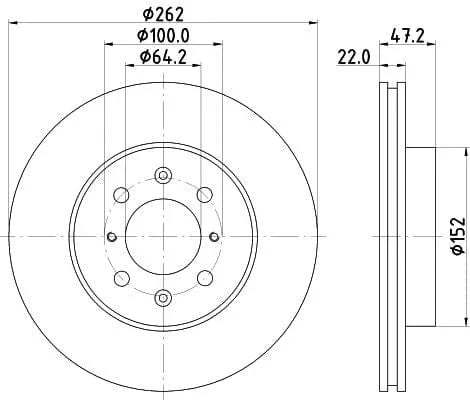 Mintex Brake Discs Front Vented Set Of 2 MDC708 262mm - image 3