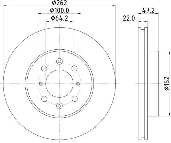 Mintex Brake Discs Front Vented Set Of 2 MDC708 262mm - image 4