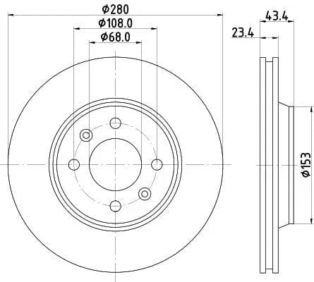Mintex Brake Discs Front Vented Set Of 2 MDC710 280mm - image 3