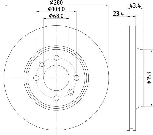 Mintex Brake Discs Front Vented Set Of 2 MDC710 280mm - image 4