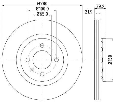 Mintex Brake Discs Front Vented Set Of 2 MDC744 280mm - image 3