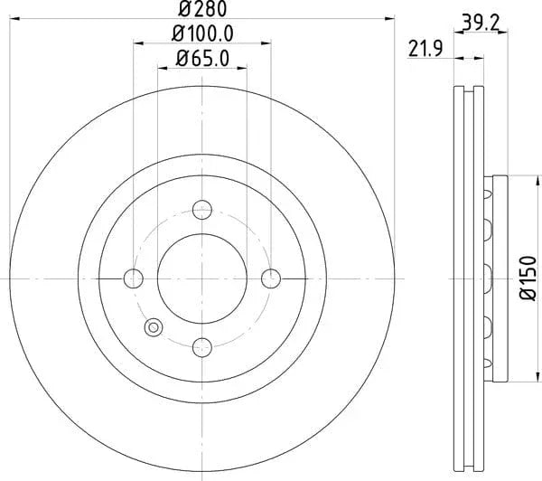 Mintex Brake Discs Front Vented Set Of 2 MDC744 280mm - image 4