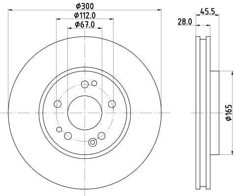 Mintex Brake Discs Front Vented Set Of 2 MDC765 300mm - image 3