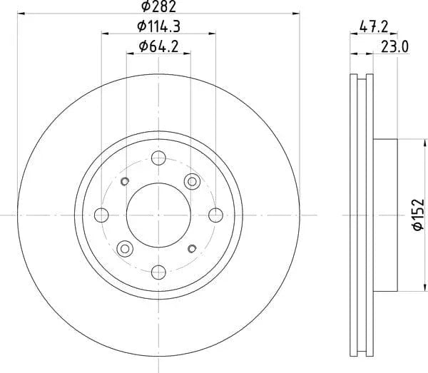 Mintex Brake Discs Front Vented Set Of 2 MDC779 282mm - image 4