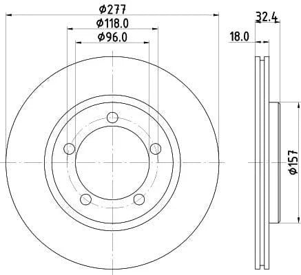 Mintex Brake Discs Front Vented Set Of 2 MDC781 277mm - image 3