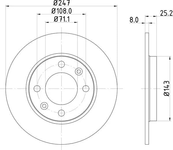 Mintex Brake Discs Rear Solid Set Of 2 MDC794C 247mm - image 4