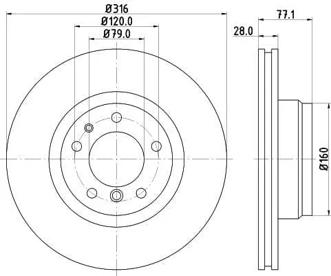 Mintex Brake Discs Front Vented Set Of 2 MDC832 316mm - image 3