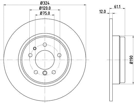 Mintex Brake Discs Rear Solid Set Of 2 MDC834 324mm - image 3