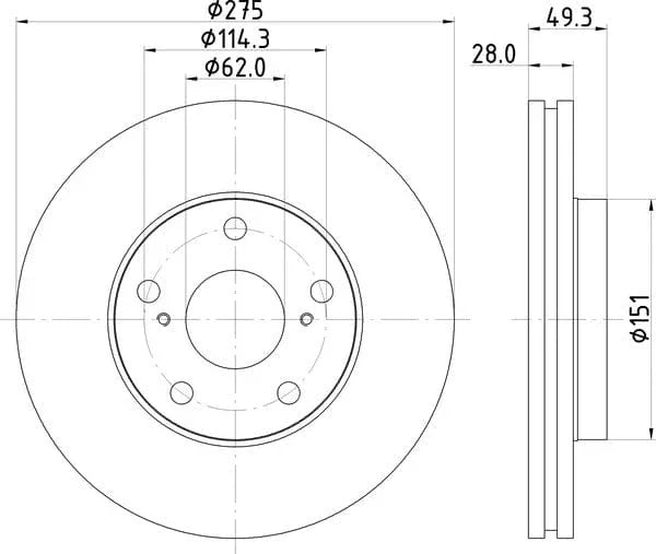 Mintex Brake Discs Front Vented Set Of 2 MDC898 275mm - image 4