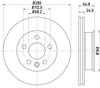 Mintex Brake Discs Front Vented Set Of 2 MDC913 280mm thumbnail