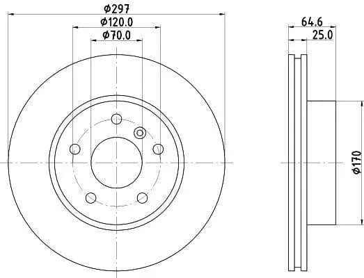 Mintex Brake Discs Front Vented Set Of 2 MDC984 297mm - image 3