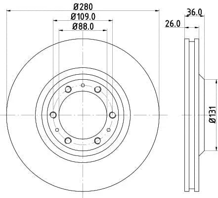 Mintex Brake Discs Front Vented Set Of 2 MDC987 280mm - image 3