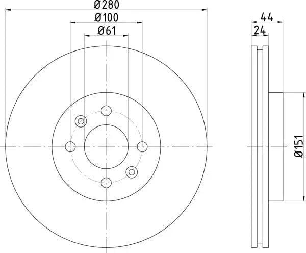Mintex Brake Discs & Pads Set Vented Front Or Rear (2 Discs And 4 Pads) MDK0240 - image 4