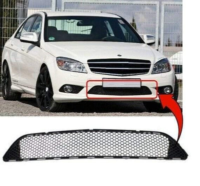 Fits Mercedes C-Class Sport W204 2007-2011 Front Bumper Grille Lower Mat Black - tradevehicleparts.co.uk
