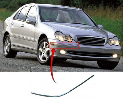 Fits Mercedes C Class W203 2001-2006 Front Bumper Chrome Moulding Trim Driver Side - tradevehicleparts.co.uk