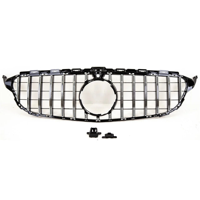 Fits Mercedes C Class W205 2014-2018 Front Bumper Grille Black & Chrome Sport C63 Sport - image 2