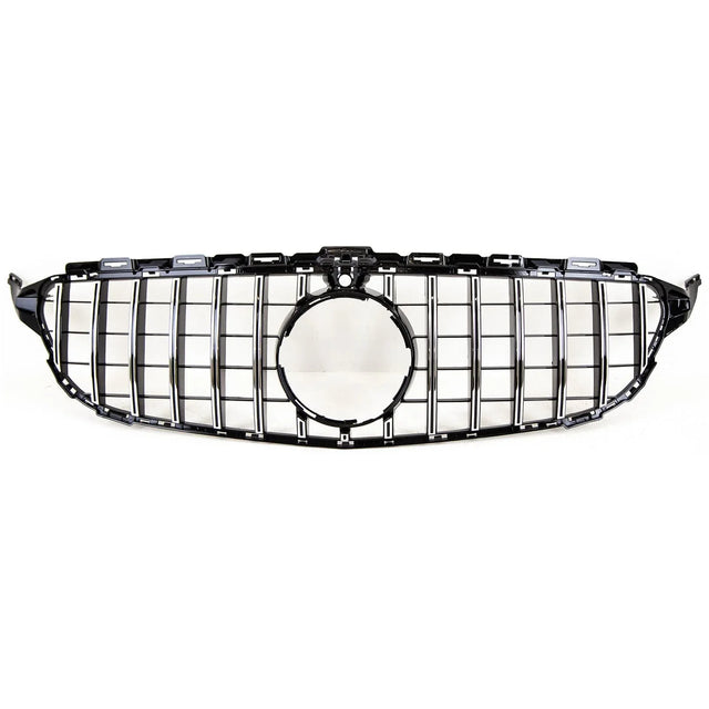 Fits Mercedes C Class W205 2014-2018 Front Bumper Grille Black & Chrome Sport C63 Sport - image 3