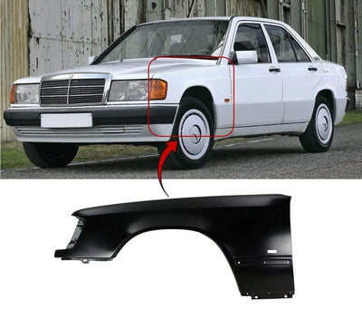 Fits Mercedes E-Class W124 1984-1995 Front Wing Primed Passenger Side With Hole  - tradevehicleparts.co.uk