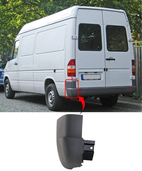 Fits Mercedes Sprinter 1995-2006 Rear Bumper Corner End Cap Grey W/Bracket Passenger Side
