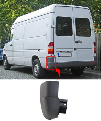 Fits Mercedes Sprinter 1995-2006 Rear Bumper Corner End Cap Grey W/Bracket Passenger Side - tradevehicleparts.co.uk