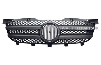Fits Mercedes Sprinter 2006-2013 Front Main Centre Grille Mat-Black  - tradevehicleparts.co.uk