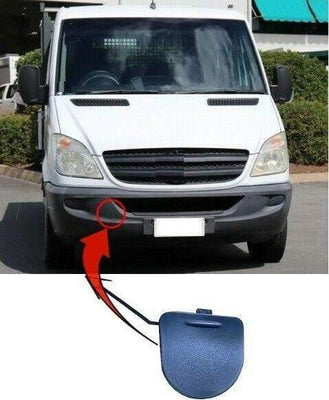Fits Mercedes Sprinter Ncv3 2006-2013 Front Bumper Towing Eye Cover Mat Black - tradevehicleparts.co.uk