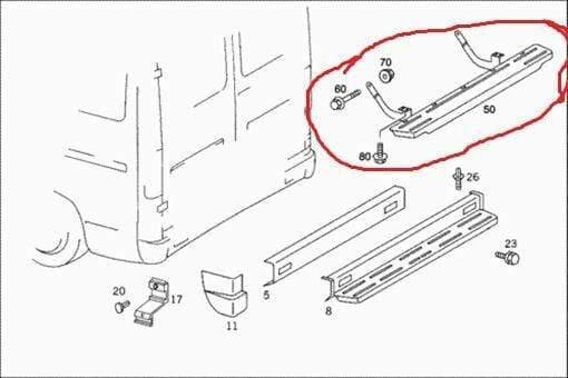 Fits Mercedes Sprinter W901 W902 1995-2005 Rear Bumper Metal Step - image 4