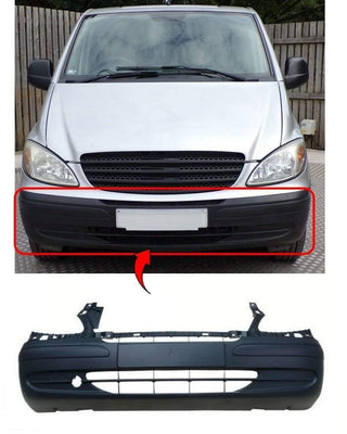 Fits Mercedes Vito 2003-2010 Front Bumper No Pdc,No Washer Holes - tradevehicleparts.co.uk